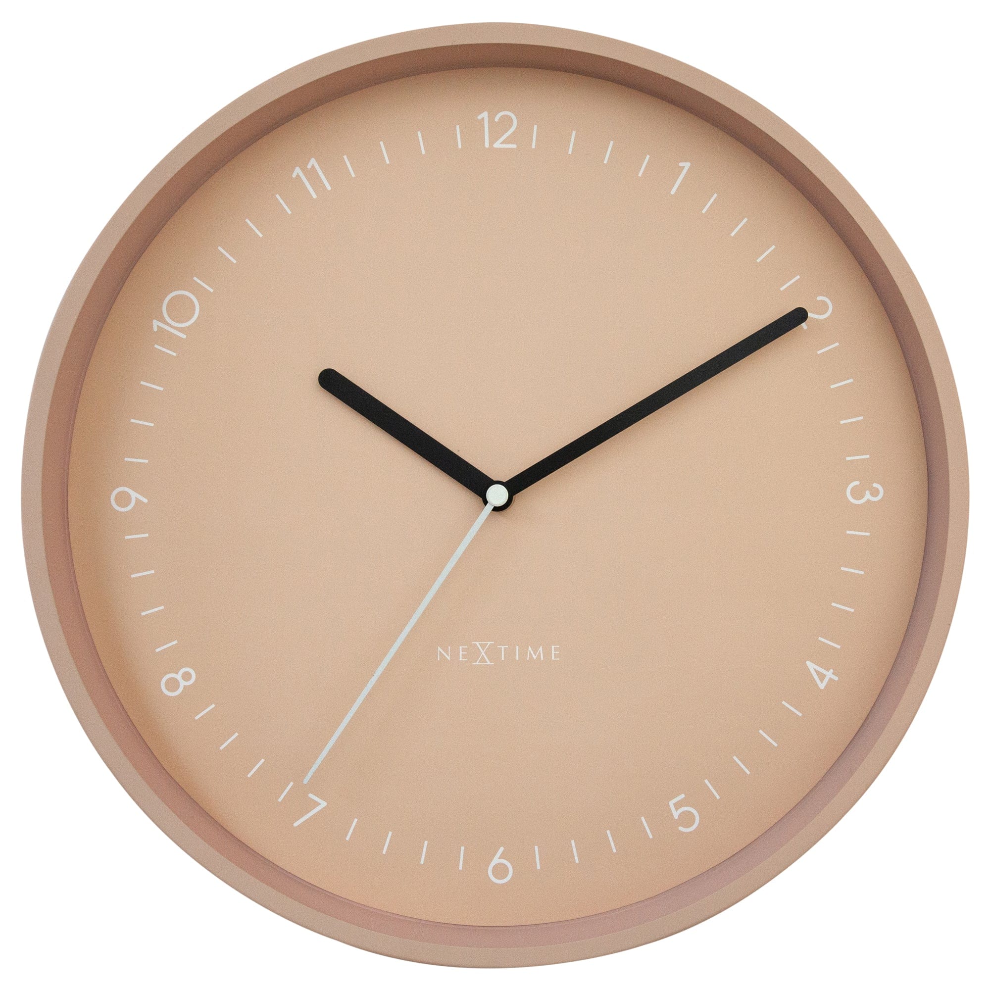 NeXtime Clocks Berlin wall clock, 30cm aluminium design, silent operation, front view showing sleek modern style.